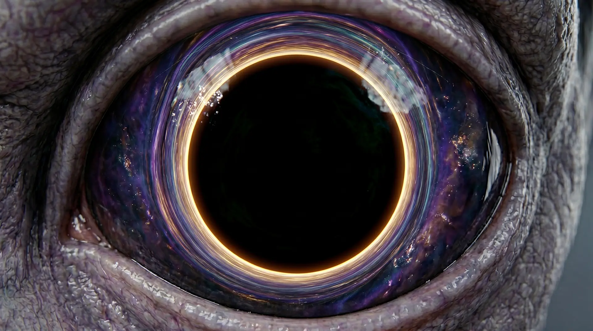 Alien eyes observing with intense focus